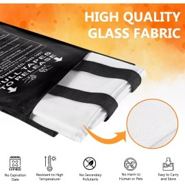 Safecastle Fire Blanket Emergency Survival Kit 2 Pack Size 59"x59" Safety Kit 