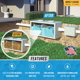 ACTIVE Septic Tank Treatment Pods Bundle Wear Laundry Detergent - Includes 12 Month Supply Septic Tank Treatment Pods & 90 Loads Activewear Laundry Detergent