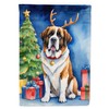 Saint Bernard Christmas Reindeer Garden Flag