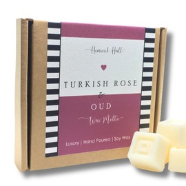 Turkish Rose and Oud Scented Wax Melts | 16 Pack | Soy Wax | Hand Poured | Vegan Friendly | Gift Box