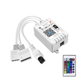 LED Smart WiFi Controller 2-Port Dual 4-Pin Output with 24-Key Remote Compatible with Alexa/Google Assistant/IFTTT for SMD 5050 3528 Color Changing LED Strip Lights