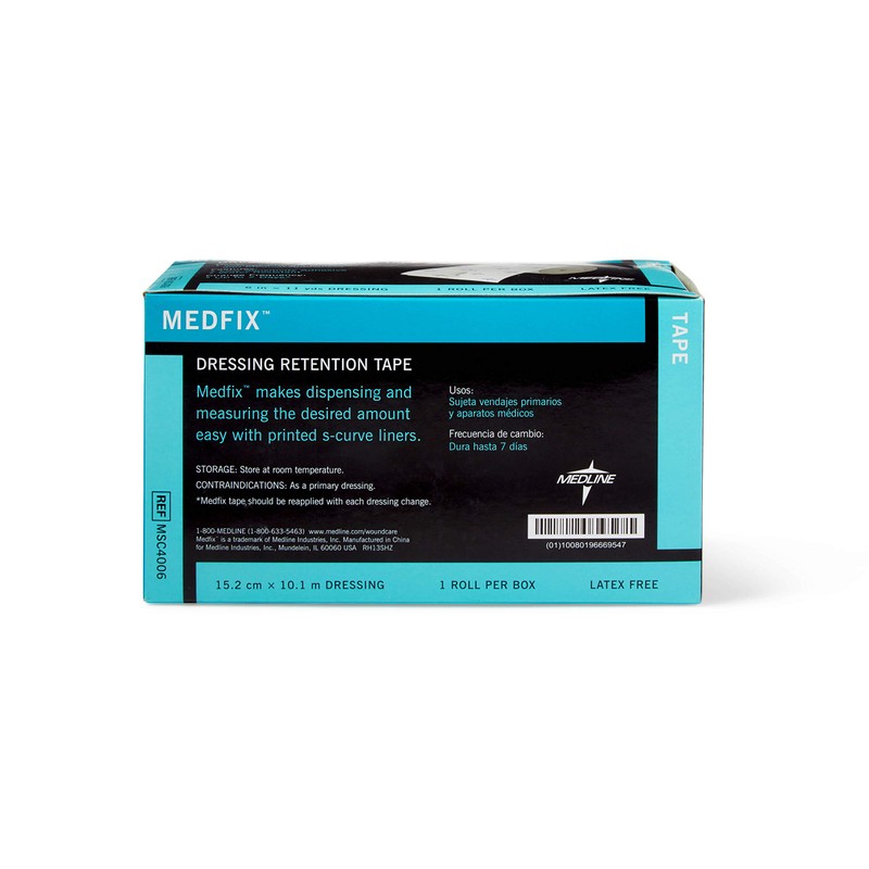 Medline MedFix Dressing Retention Tape with S-Release Liner, Secures Primary