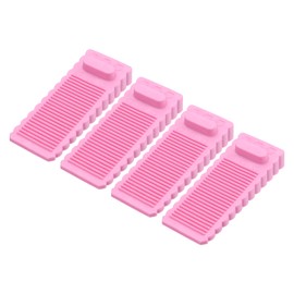uxcell 4 Pcs Door Stoppers for Bottom of Door, 1.57 Inch Door Stops, Rubber Door Stopper Wedge Anti Slip, Window Stopper Door Stackable, Pink