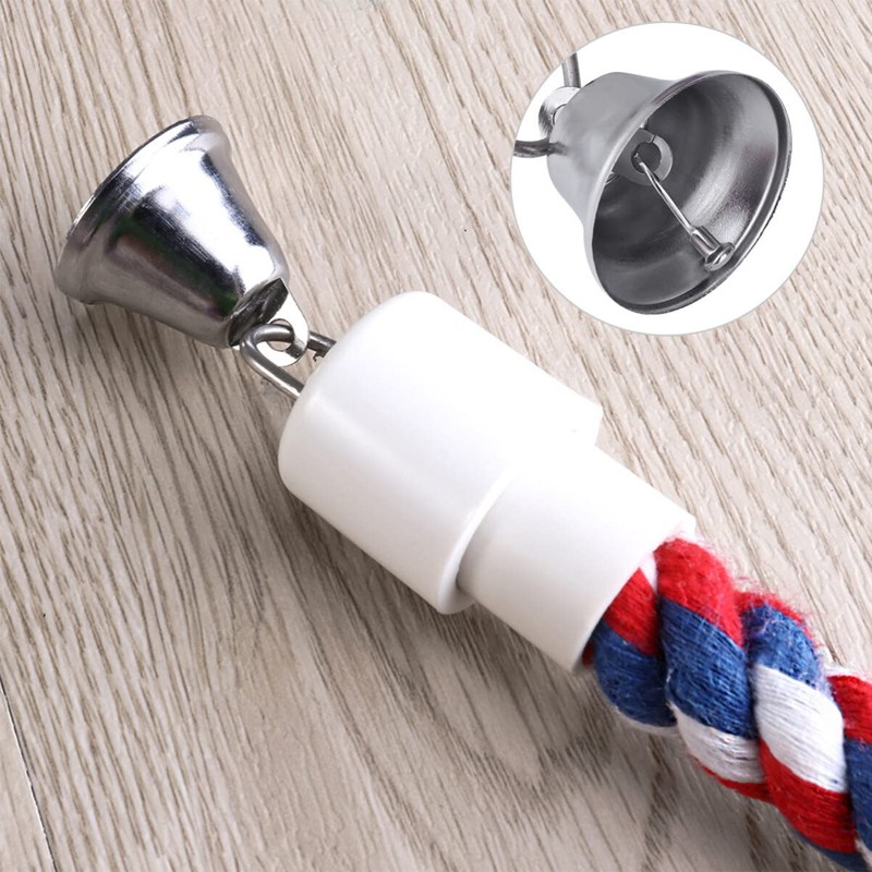 POPETPOP Rope Perch, Parakeet, Perch, Parrot, Bird Toy with Bell