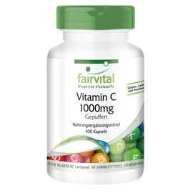 Gepuf Fertes Vitamin C 1000 mg – 400 capsules – 1000 mg Magenfreundliches Calcium L, Ascorbat in a vegetarian capsule