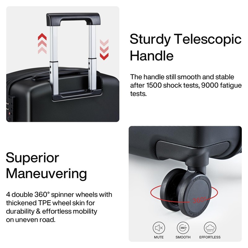 Hanke 24 Inch Luggage with Spinner Wheels Lightweight PC Hard