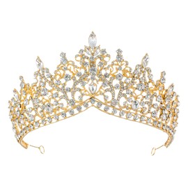 Samky Bride's Crystal Wedding Tiara Crown Bridal Rhinestone Headpiece Hair Accessories for Woman