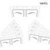 100PCS Eyebrow Ruler Stencils Clear Scale Transparent Adhesive Eyebrow Designer