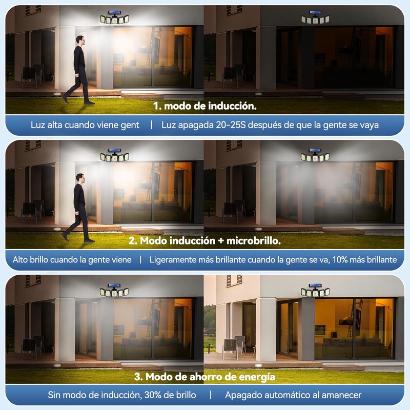 Luces Solares De Exterior, 300led 3 Modos Luz De Inundación
