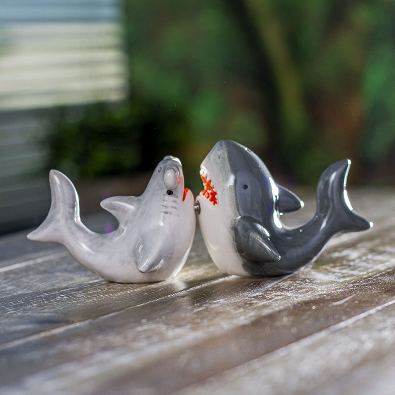 Sharks Ceramic Magnetic Salt and Pepper Shaker Set