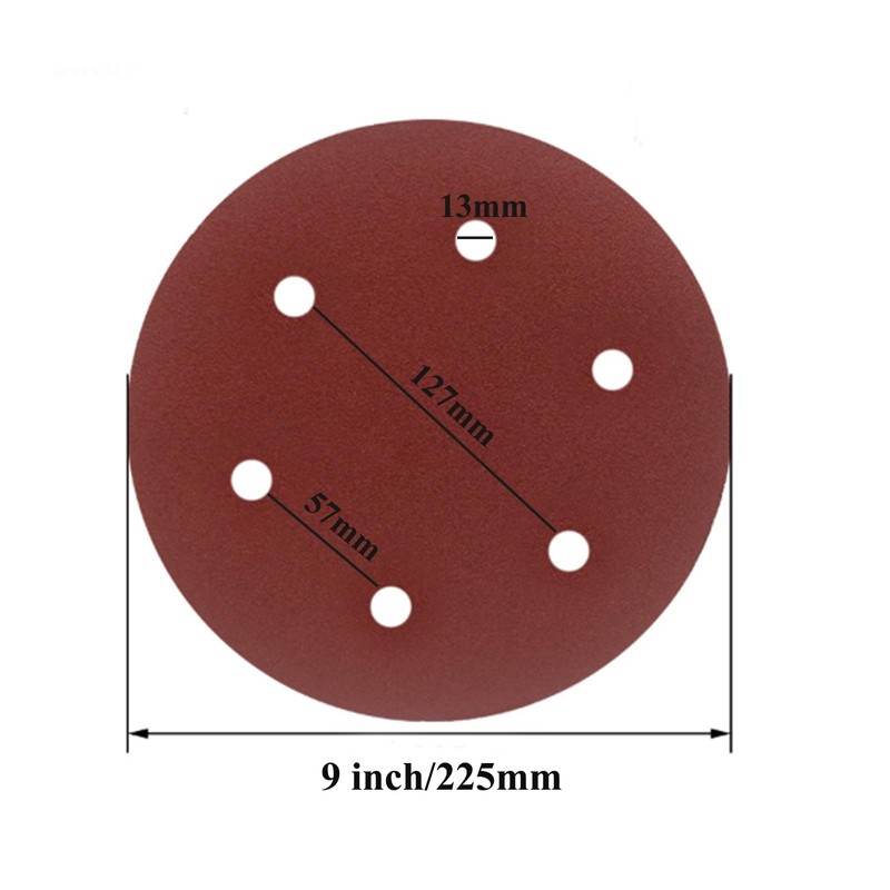 HOTCKB Pack of 15 Sanding Papers 225 mm Velcro Sanding
