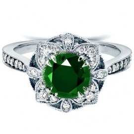 Viyuroyk 925 Sterling Silver Shiny Classic Emerald Cubic Zirconia Rings Diamond Rings for Women Jewelry Findings Earring Backs Findings (US Code 6)