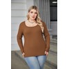 IN'VOLAND Plus Size Womens 2024 Scoop Neck Long Sleeve T