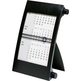 rido/idé 3-Month Desk Calendar (2025), 1 Page = 3 Months, 90 × 120 mm, Black