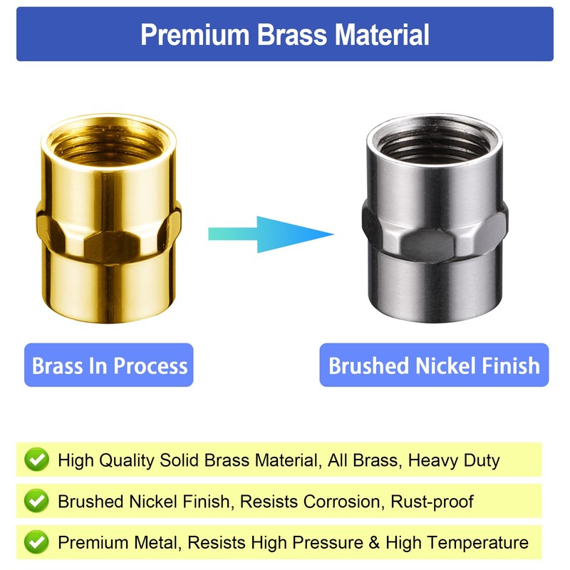 Brass Pipe Fitting Coupling, Shower Coupling, G 1/2" x G