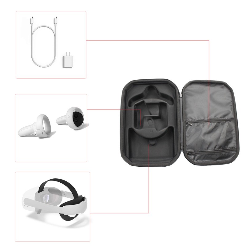 Travel Case Compatible for Quest 2 Virtual Reality Headset Carrying