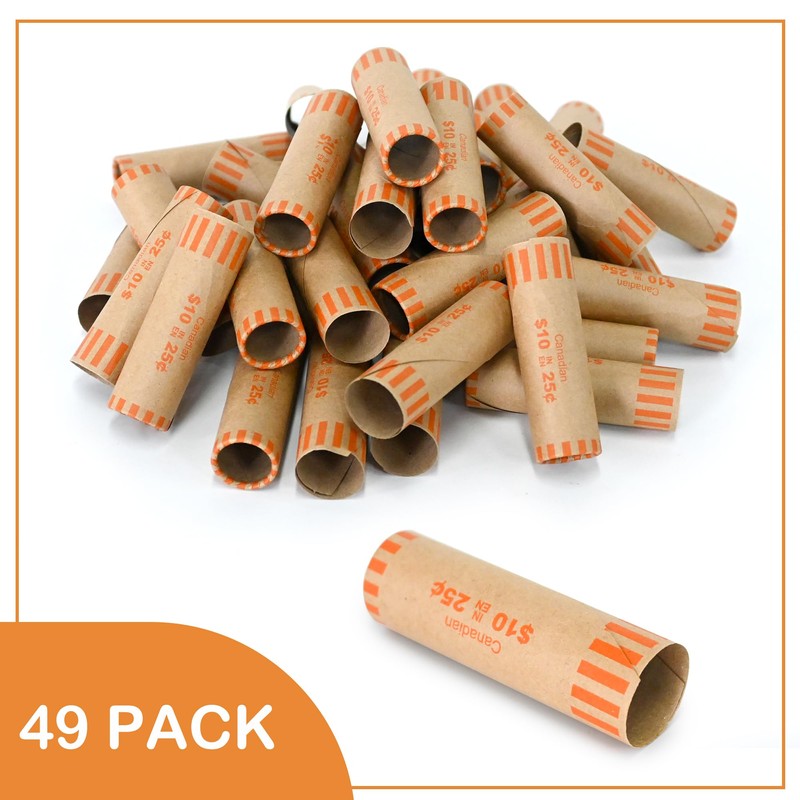 L LIKED 49 Pcs Preformed Coin Wrappers for Canadian Coins,