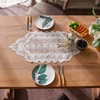SUTAVIA White Lace Small Table Runner Exquisite Embroidery Floral Rectangular