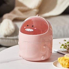 Yoxovo Mini Table Rubbish Bin with Lid, Dinosaur Cute Cartoon Table Rubbish Bin, Cute Waste Paper Bin, Small, Kawaii Decoration, Storage Box, for Office, Children's Room, Dressing Table, Living Room