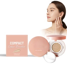 Compact Cushion Foundation, Face Foundation Make-Up, Lightweight Natural Cover, Luminous Cushion Foundation, Long-Lasting, Even Skin Texture for a Flawless Look (Natural)