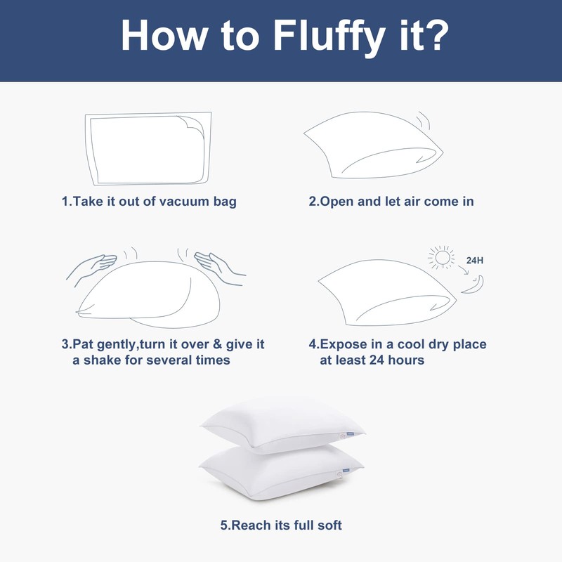 CozyLux Pillows Standard Size Set of 2, Hotel Quality Bed