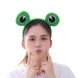 Edostree QWFD-01 Frog Fluffy Headband, Hair Band, Hair Ornament, Costume Accessory, Unisex, One Size Fits Most