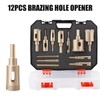 12Pcs Diamond Hole Saw Kit Carbon Steel 6 to 35mm