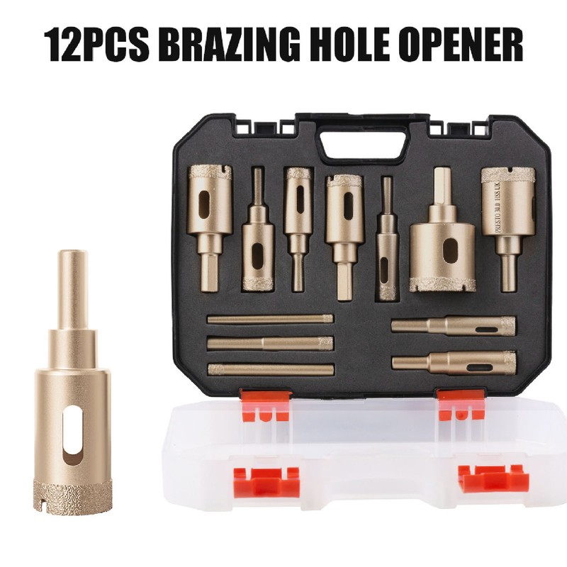12Pcs Diamond Hole Saw Kit Carbon Steel 6 to 35mm