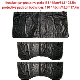 3PCS Magnetic Fender Cover Universal Mechanics Protector Pad Heavy Duty Car Body Guard Foldable PU Leather W/Hooks Anti-Scratch