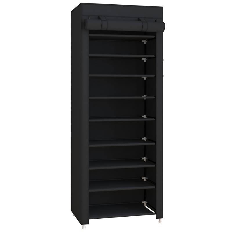 UDEAR 10 Tier Shoe Rack 9 Grids with Dustproof Cover