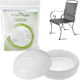 Project Patio - 1-1/2" Wrought Iron Patio Furniture Feet Caps (24-Pack), Chair Leg Floor Protector Replacements for Outdoor Metal Tables and Chairs