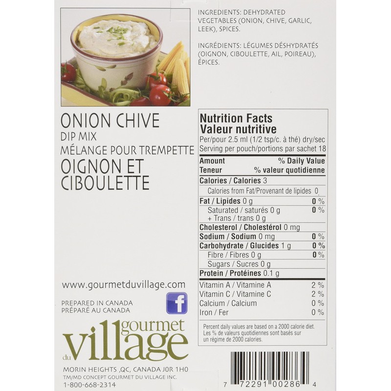 Gourmet du Village Dip Recipe Box Onion Chive, 18 Gram