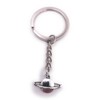 H-Customs Planet Saturn with orbit keyring pendant silver metal