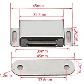 Juego de 4 imanes magnéticos para puertas de armarios, de acero inoxidable, para cajones, armarios, muebles, etc