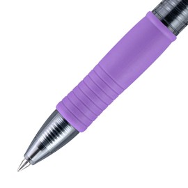 Pilot G2 Retractable Rollerball Gel Pens, Fine Point, 0.7mm, Purple Ink, 6 Count