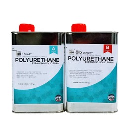 Polyurethane Expanding Liquid Foam 1/2 Gallon KIT, 8 LB Density Polyurethane Foam, Includes 1 Quart Part A & 1 Quart Part B, 2 Part Polyurethane Marine Foam