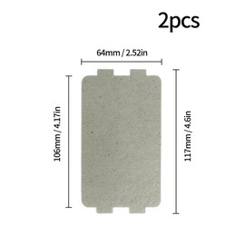 YQBOOM 2 PCS Waveguide Cover, Universal Microwave Oven Mica Plate Sheet, 117mm X 64mm, Replacement Accessory for Home Kitchen Office