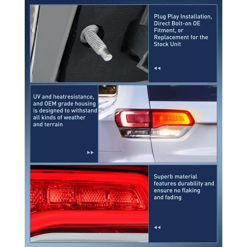 Nilight Taillight Assembly Compatible with 2014 2015 2016 2017 2018