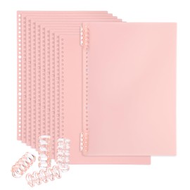 PATIKIL 12 Pack Binding Covers, A4(11.8x8.5 Inch) 22 Mil Plastic Notebook Covers Sheets with Binding Comb for Book Report Presentation, Pink