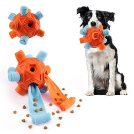 Yikko Snuffle Ball Dog Puzzle Toys, Hiding Food Snuffle Foraging Mat for Any Size Dogs Training and Stress Relief, Dog Enrichment Treat Dispenser Slow Feeder Toys (Thermal Orange)