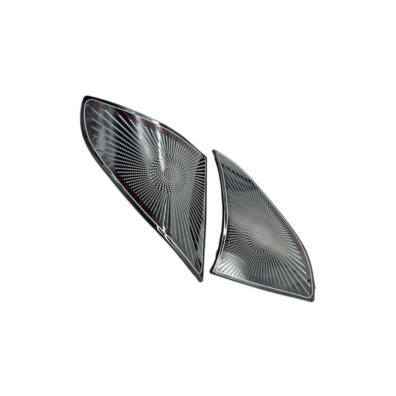 S SIZVER Interior Black Chrome Polished Steel Front Triangle Speaker