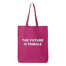 Tees & Tails Future Is Female Canvas Multipurpose Tote Bag Reusable All-Natural Gift Bag With Gusset (1 Count)