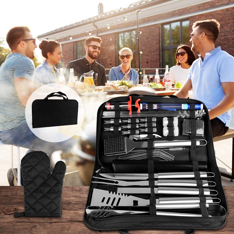 HUSSAR 34PCS BBQ Grill Tools Set Stainless Steel Grilling Accessories
