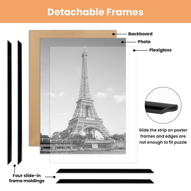 upsimples 24x36 Poster Frame Black 3 Pack, Scratch-Proof Picture Frames