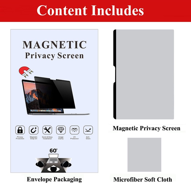JiSiTeCai Privacy Screen MacBook Pro 15 Inch (2016-2019), Magnetic Removable