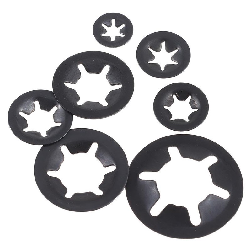 Fudeshe 260pcs 7 size Internal Tooth Star Lock Washers,Push Nuts
