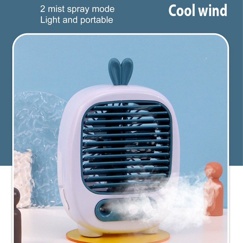 USB Desk Fan 3 Speed Mode Mist Spraying USB Charge