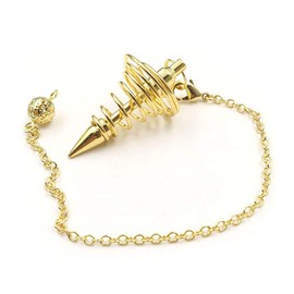Zerone Péndulo de Metal para la Adivinación, la Curación y Pruebas de Chakra, Péndulo de Dowsing con Cadena, Multicolor, Limpio Después del Uso (Oro)