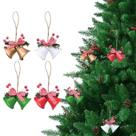 Christmas Ornament, Bell, Set of 4, Christmas Ornament, Bell, Christmas Ornament, Stylish, Christmas Tree, Ornament, Party, Decoration, Present