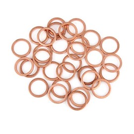 X AUTOHAUX Copper Washer Flat Sealing Ring Flat Copper Sealing Rings Copper Sealing Set Washers 12 x 16 x 1.5 mm Pack of 30